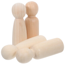 12 Unfertige Holz Steckpuppen Bastelset Zum Und Dekorieren