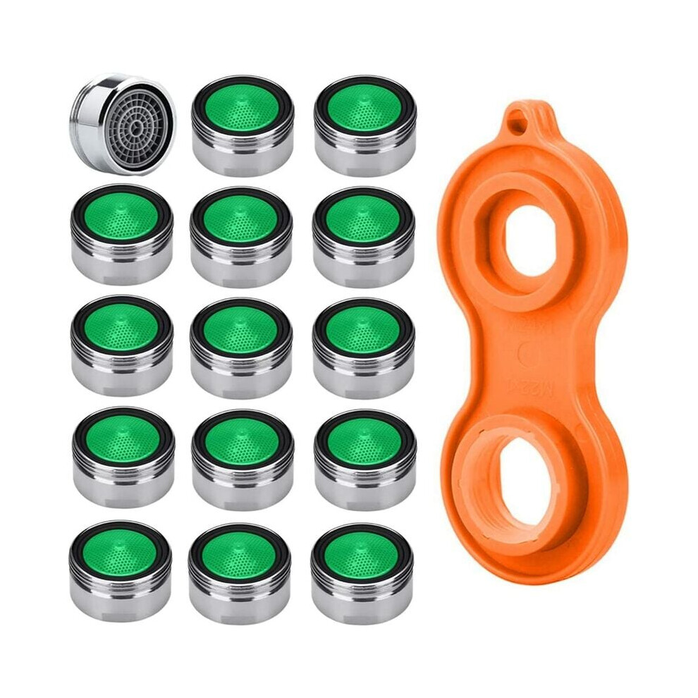 Brass Shell Faucet Aerator, Easy Install Male Threads Water Saving Smooth Water Flow For Kitchen Bathroom Faucets (15Pcs) 9135470833627