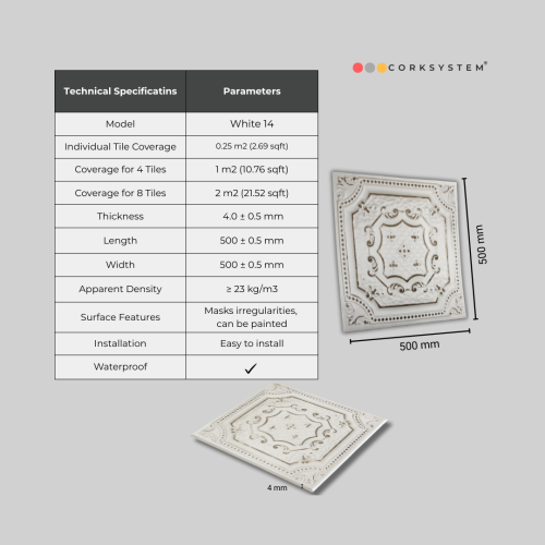 White 14 Ceiling and Wall Decorative Panels 2m2 1