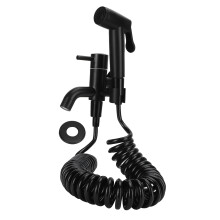 Verstellbarer Wasserdruckregler, Konstruktion aus Edelstahl und Messing für die Bad- und WC-Reinigung, schwarze Oberflächenbehandlung,