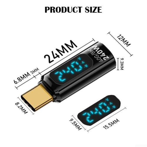 240W USBC Power Meter With LED Display And USB4 FullFunction Adapter For 40Gbps Data Transfer And 8K Video Output 1