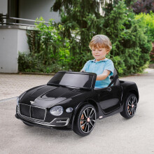 HOMCOM Electric Ride-on Car w/ LED Lights Music Parental Remote Control Black