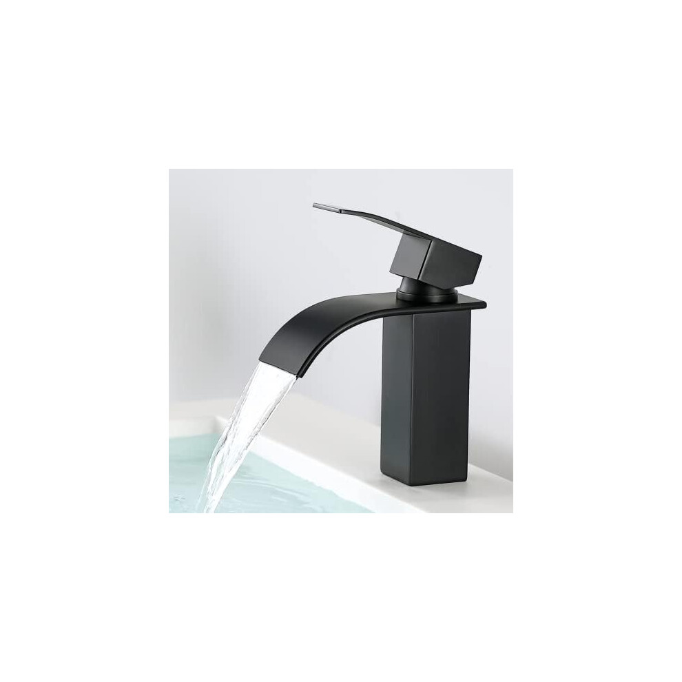 Deck Mount Bathroom Faucet With Solid Sus304 Stainless Steel, Waterfall Spout For Elegant Water Delivery, All Metal Construction Ensures Durability An 9135470834112