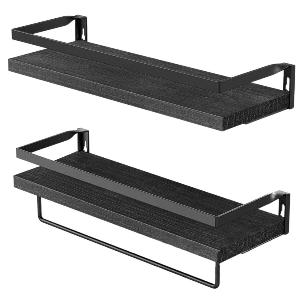 Wall Mounted Floating Shelves Sturdy Wood Multipurpose Bathroom Holder 9105992605736