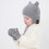 1 Set Kinderwintermütze Mit Handschuhen, Winddicht, Gestrickt 3