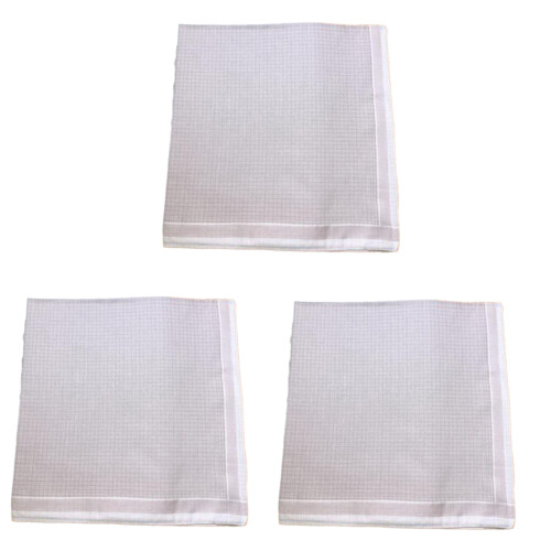 3Pieces Reusable Men's Handkerchiefs Comfortable-Shallow coffee