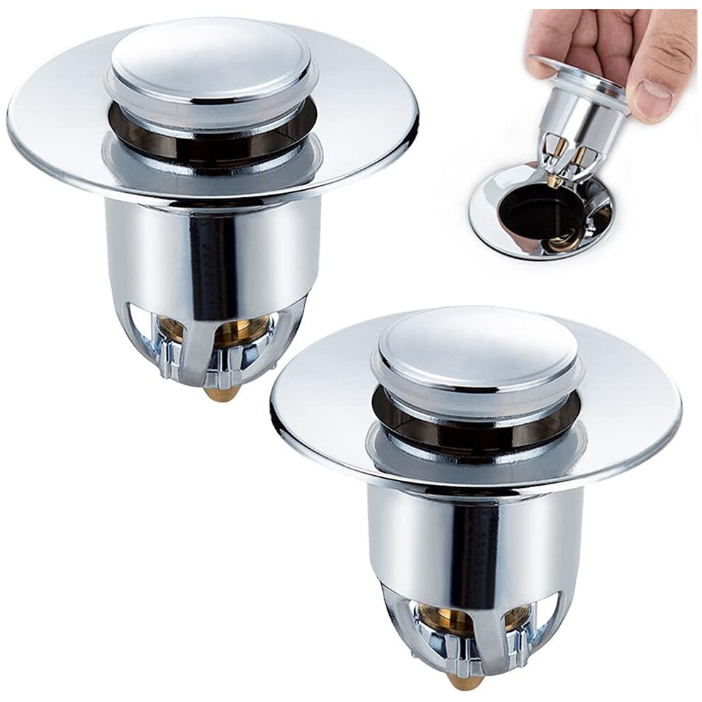 Pop Up Drain Stopper For Bathroom Sink, Universal Bathroom Sink Stopper With Anti-Clogging Strainer, Stainless Steel Pop-Up Plug With Removable Strain 9060116844951