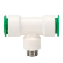Conector en T de unión, conexión rápida para purificación de agua, conexión sin fugas, polipropileno duradero, para tuberías de agua fría y