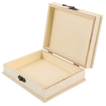 Unfinished Wood Jewelry Box DIY Storage Case Holz Aufbewahrungsbox