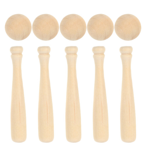 4 Sets Holz-Baseball Und Bastelbogen Für