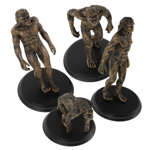 4Stück Prähistorische Evolution Modell Mann Figuren Unterricht Kunststoff