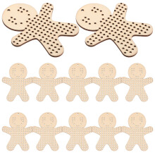 12 Teile Diy Holz Kreuzstich Ornamente Set – Lebkuchenmann Form