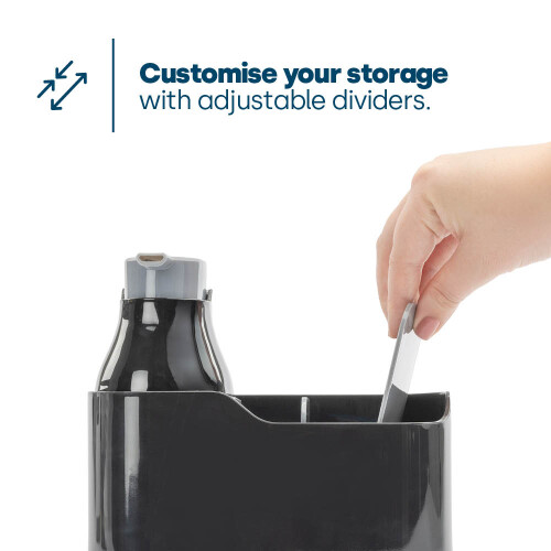LIVIVO Sink Caddy with Soap Dispenser - Black 2