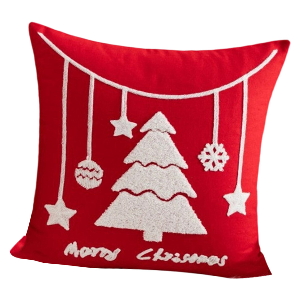 Christmas Santa Embroidered Decorative Pillow Case Canvas-A-image-OPC-PNFQFXG-NEW