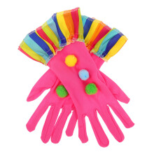 1 Paar Cosplay Clown Handschoenen - Kleurrijk Gestreept Rekbaar