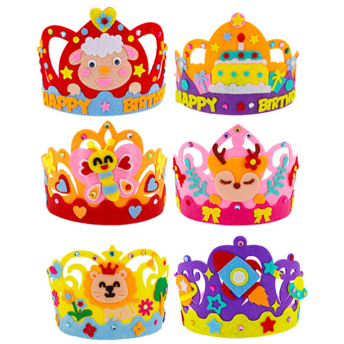 6 Sets Kinder Verjaardagskroon DIY Maken Materialen