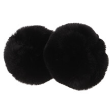 Een Paar Kunstbont Armwarmers Vrouwen Zwarte Winterwarmte