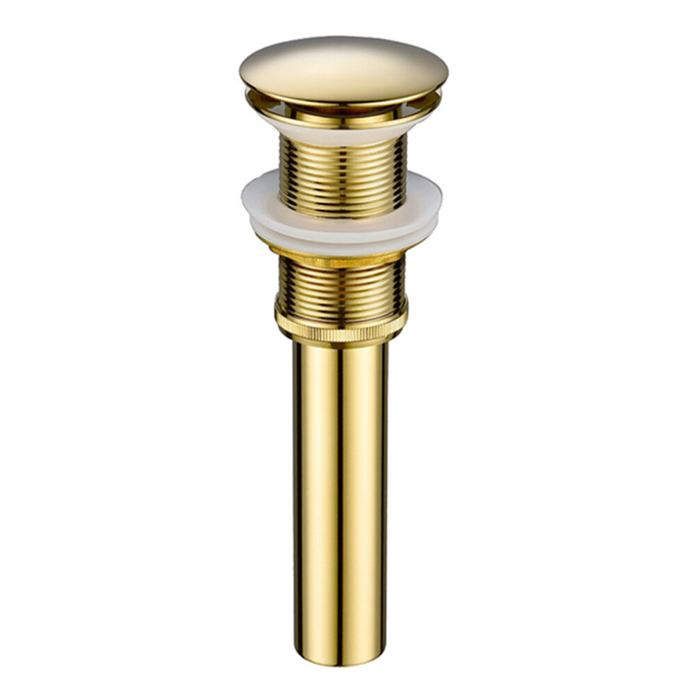 Easy Installation Pop Up Sink Drain, Corrosion Resistant Finish For Bathroom Sinks Without Overflow Hole (Solid Brass) 9060116571376