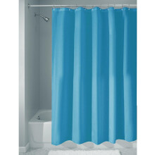 Duschvorhang mit Farbverlauf für elegante Badezimmer, hochwertiges Material, moderner azurblauer Polyestervorhang mit Haken, strapazierfähig