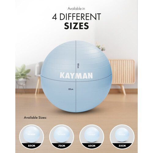 KAYMAN 85cm Exercise Ball Ocean Haze Anti-Burst System 1