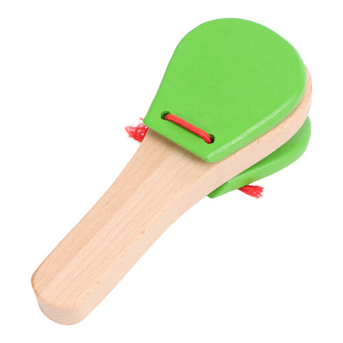 Holz-Claves Mit Langem Griff Für Babys (Grün)