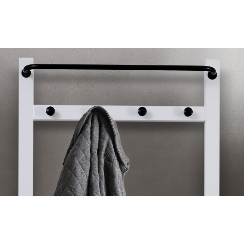 Noa and Nani Karlstad Hallway Bench Shoe Storage and Coat Hook in Classic White 2