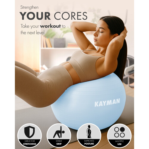 KAYMAN 85cm Exercise Ball Ocean Haze Anti-Burst System 2