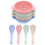 4 Sets Baby Wheat Straw Bowls Breukbestendig Met 5