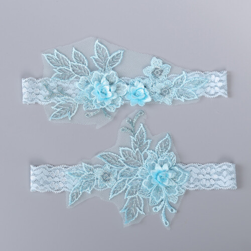 Bride Accessoires Ring Bloemendecor Lichtblauw 1