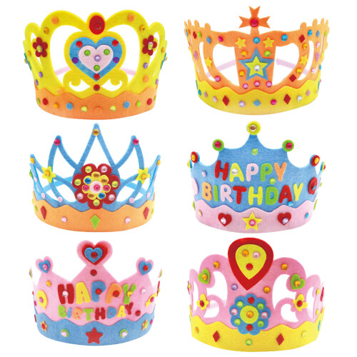 6 Set Kroon Tiara Knutselkit Verjaardagsfeestje 1