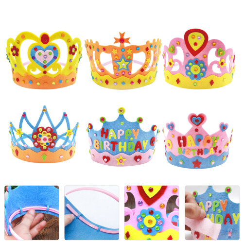 6 Set Kroon Tiara Knutselkit Verjaardagsfeestje 2