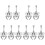 5Paare Schwarze Ohrringe Mit , Dangle Schmuck 4