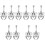 5Paare Schwarze Ohrringe Mit , Dangle Schmuck 5