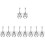 5Paare Schwarze Ohrringe Mit , Dangle Schmuck 7