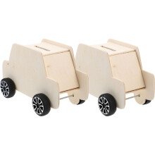 2 Stuks Diy Witte Spaarpot Voor Kinderen (Auto Stijl)