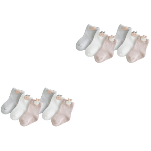6Paare Cartoon Babysocken Elastisch Bunt Kinder 2