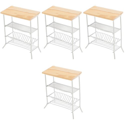 4Stk Mini Möbel Regal Mini Zubehör Mikro Landschaft 2