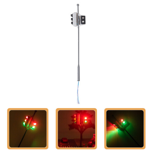 Langlebiges Mini Traffic Light Modell Metall ABS Grau Für Diorama 2