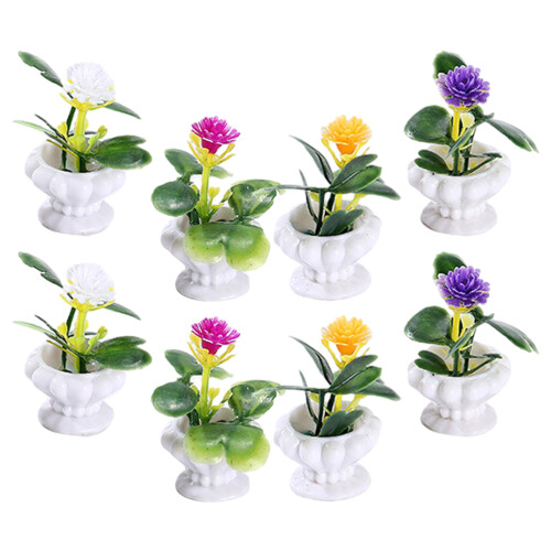16 Unidades Mini Artificial En Maceta Para Decoración 2