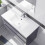 NES Home Nes Home 800mm Grey Wall Hung 2 Drawers Handleless Slim Basin Vanity Unit 3