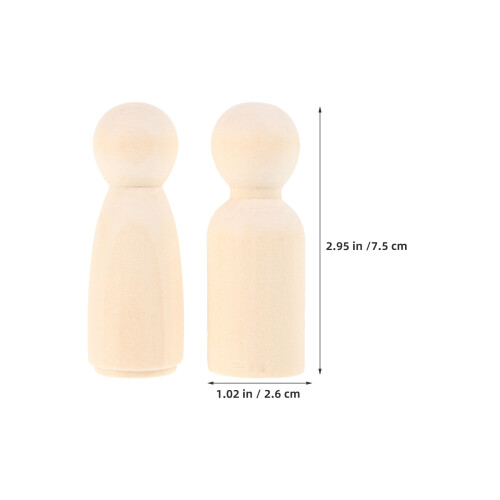 20 Unidades De Muñecos De Madera Sin Pintar - Miniatura 3" 1