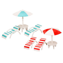 2 Sets Mini Strandstühle Mit Für Puppenhaus Sommerdekor