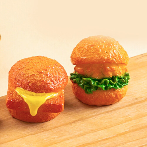 6 Pièces Mini Hamburger En Résine Pour Maison De Décor 2
