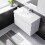 NES Home Nes Home 800mm White Wall Hung 2 Drawers Handleless Slim Basin Vanity Unit 3