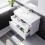 NES Home Nes Home 800mm White Wall Hung 2 Drawers Handleless Slim Basin Vanity Unit 4