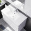 NES Home Nes Home 800mm White Wall Hung 2 Drawers Handleless Slim Basin Vanity Unit 5