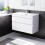 NES Home Nes Home 800mm White Wall Hung 2 Drawers Handleless Slim Basin Vanity Unit 1