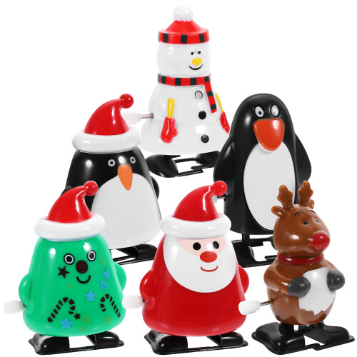 12 Pcs Xmas Themed Wind-Up Toys Clockwork Playthings 2
