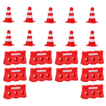 20Pcs Mini Traffic Cones Fences Road Signs Playset Cognitive Toy