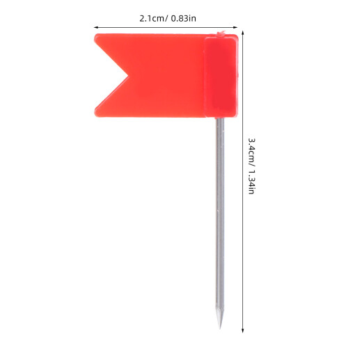 50 Pcs Plastic Flag Push Pins For World Map Cork Board Home Office 2